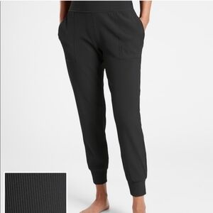 Athleta Salutation Ribbed Jogger Black Size S Tall